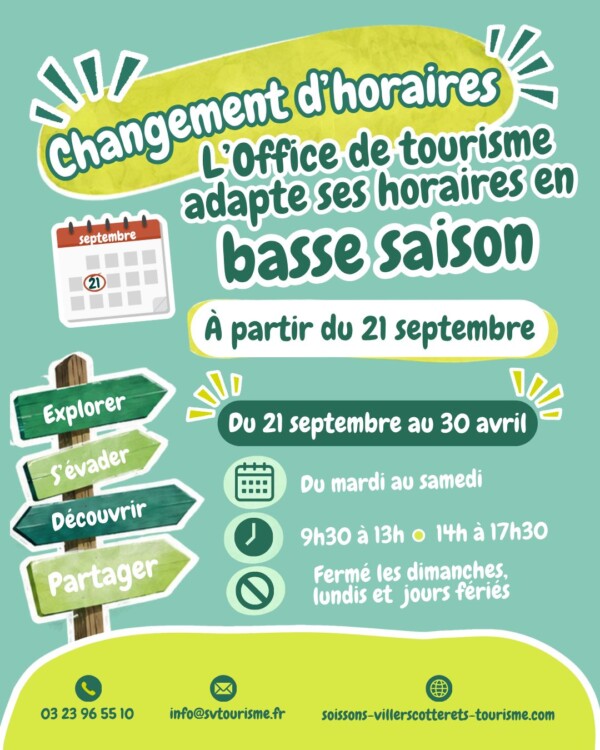 🍂 Les horaires passent en mode basse...
